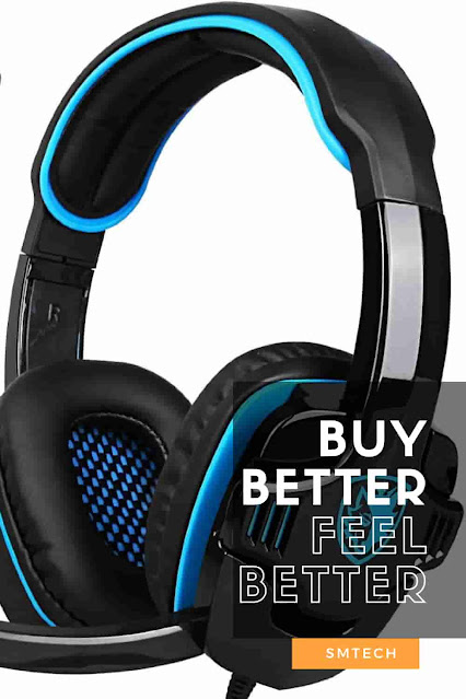 sades sa-708 stereo gaming headphone headset with microphone (blue)
