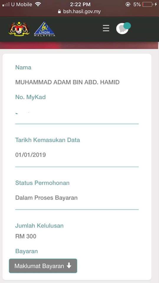 Cara Menyemak Status Bantuan Sara Hidup  Blog Azman