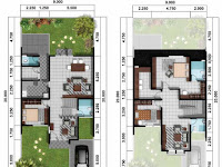 Denah Rumah Minimalis Ukuran 5 x 12 Meter