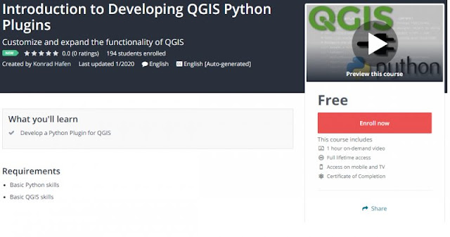 [100% Free] Introduction to Developing QGIS Python Plugins