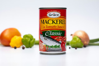 a tin of Grace brand tinned mackerel in tomato sauce