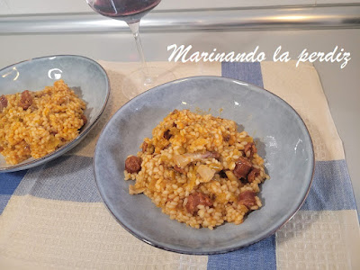 Risotto con tomate y harissa