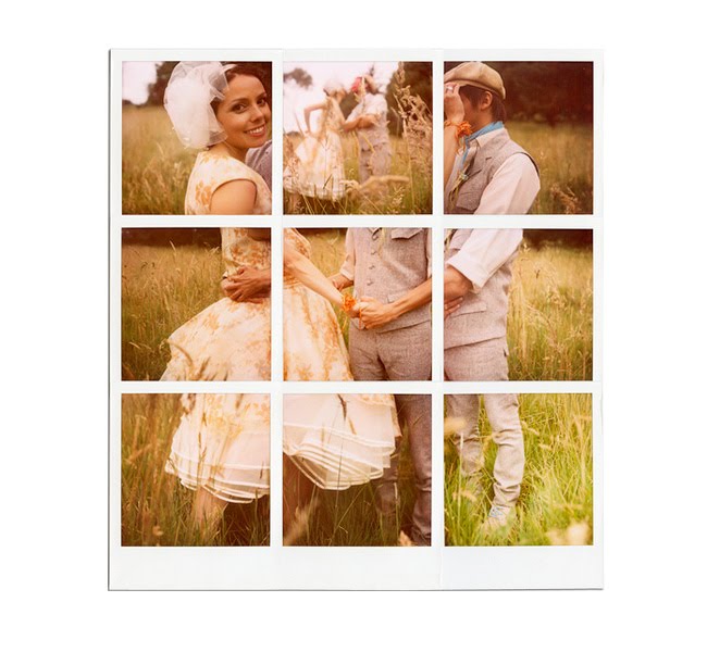 polaroid collage vintage couple