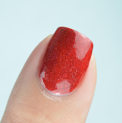 red nail polish close up