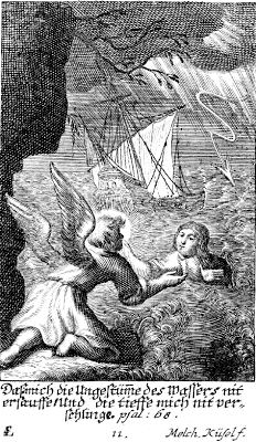 Deliverance from the flood - Psalm 69:15 - Engraving by Melchior Kussel - Artist SL