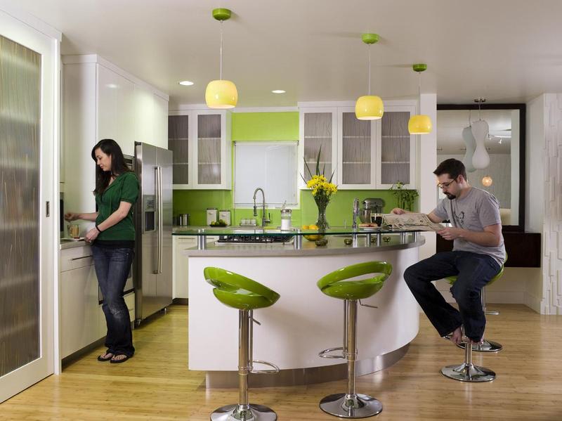 Home Interior Gallery: Luxury Fresh Green Kitchen Interior Design