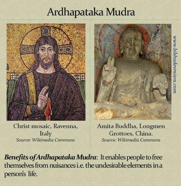 A mosaic of Christ doing the Ardhapataka Mudra