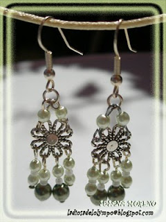 pendientes verde agua plateado