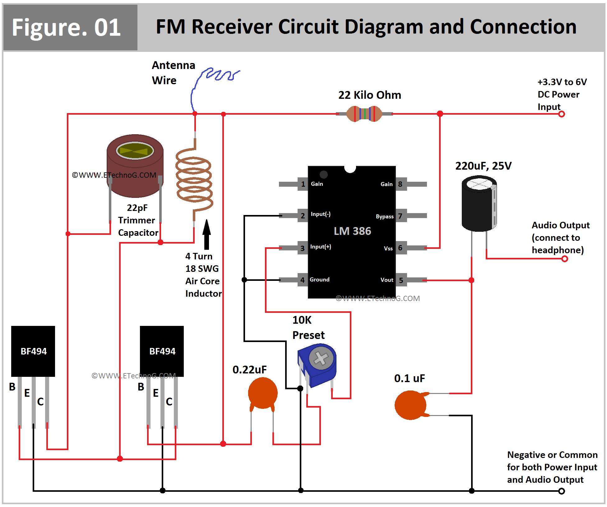 FM Receiver Circuit Diagram and Connection