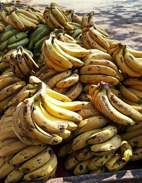 close-up of bananas