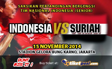 Timnas Indonesia vs Suriah Uji Coba 2014