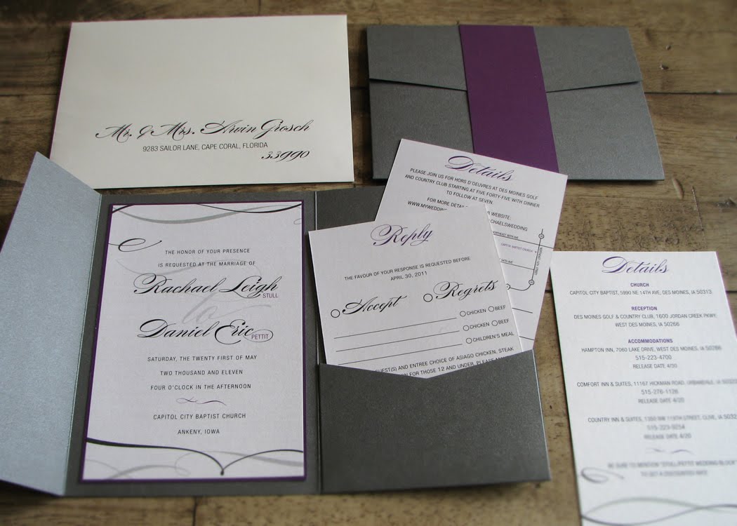 gray and purple wedding