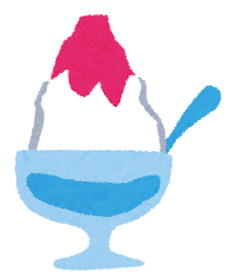 夏のイラスト「かき氷・いちご」