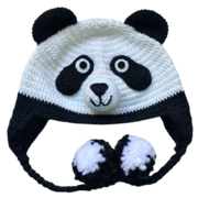 gorro panda a crochet
