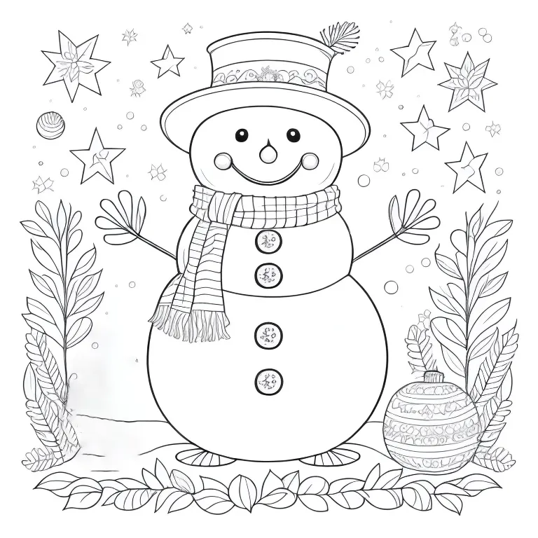 Printable Christmas Snowman Coloring Pages for Kids
