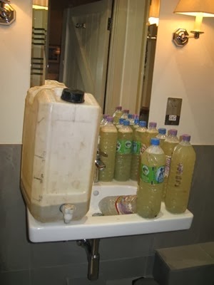 Hotel mustard solution station