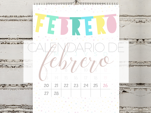 Calendario imprimible de febrero