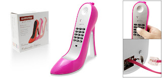 Pinkish Super High-Heel Stiletto Shoe Shape Telephone Corded Phone