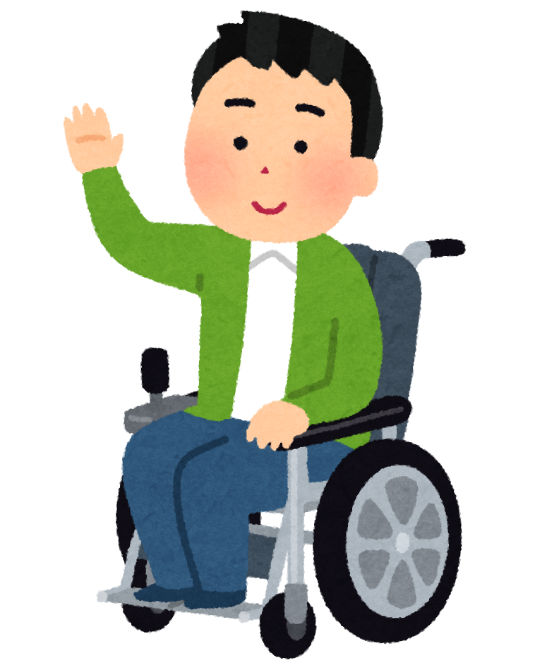 電動車いすに乗る人のイラスト 男性 かわいいフリー素材集 いらすとや