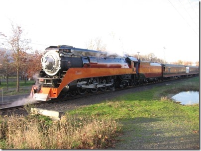 IMG_4719 Southern Pacific Daylight GS-4 4-8-4 #4449 at Oaks Park in Portland, Oregon on December 6, 2008