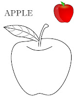 Coloring Fruits Worksheets Pdf, apple coloring page