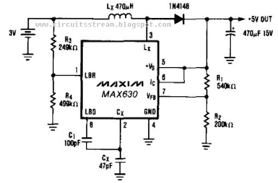 Build a 3V Battery To 5V Dc/Dc Converter Circuits Diagram