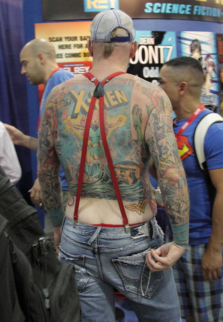  most impressive / disturbing set of comic book tattoos we've ever seen.