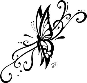 Tribal Butterflies tattoos design