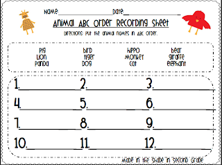 worksheets Order 1st For ABC  Graders order abc animal