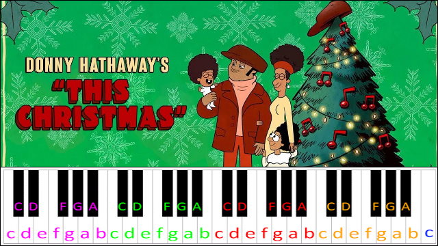 This christmas by Donny Hathaway Piano / Keyboard Easy Letter Notes for Beginners