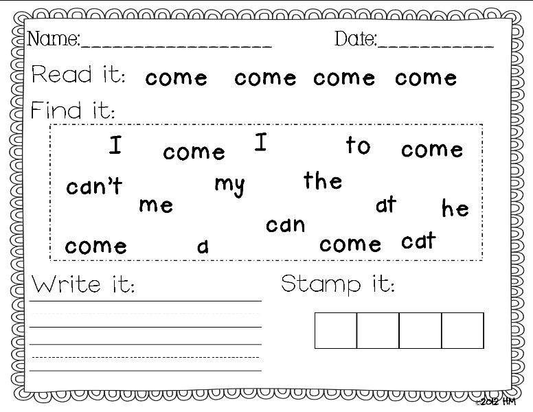 sight word printable writing Words worksheets free  Worksheets Sight Kindergarten