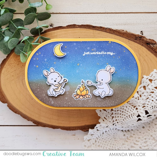 Mama Elephant Around the Campfire and Spellbinders Modern Ovals