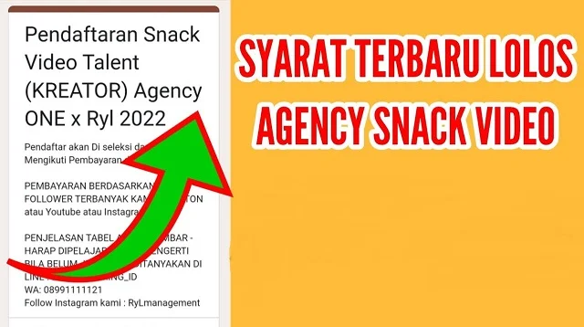 Cara Daftar Agency Snack Video
