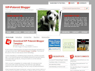 Free Blogger Template - WP Polaroid - 3 column, ads ready, white, red and grey