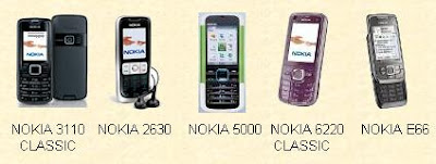 NOKIA 3110 2630 5000 6220 E66