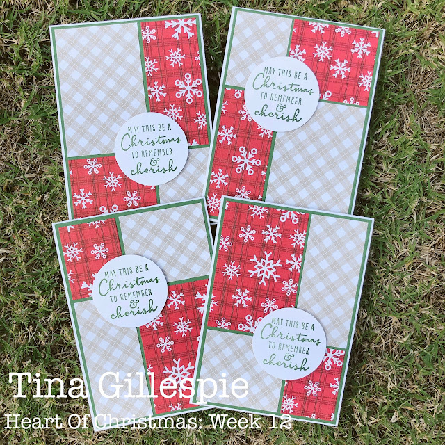 scissorspapercard, Stampin' Up!, Heart Of Christmas, Christmas To Remember, Peaceful Prints DSP, Sale-A-Bration, Sheetload Of Cards