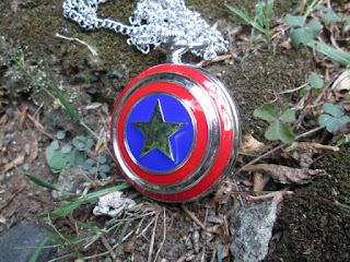 Jam Saku Antik Captain America Star Shield P497 With Necklace Chain