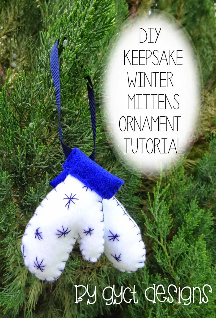 DIY Keepsake Mitten Ornaments Tutorial at GYCT