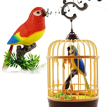 Singing & Chirping Bird in Cage Buy on Amazon & Aliexpress