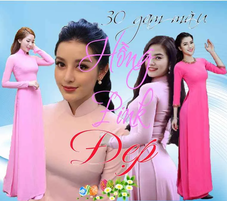 Vải Áo dài màu Hồng đẹp nhất Việt Nam chất vải lụa Thái Tuấn cao cấp