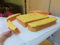 View of the layers of attempt at sarawak kek lapis cake