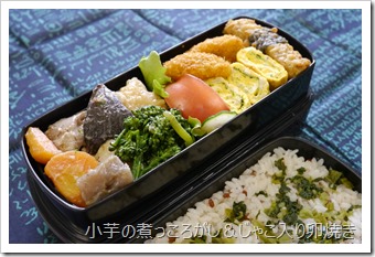 小芋の煮っころがし＆じゃこ入り卵焼き弁当(2013/04/04)