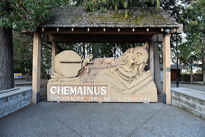 Chemainus town sign British Columbia.