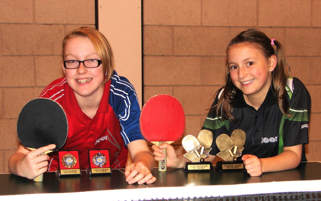 Faye Evans and Kate Roberts swept the board at the Stiga 2 tournament in 