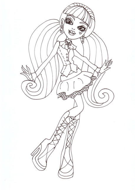 Download Free Printable Monster High Coloring Pages: Draculaura Coloring Sheet