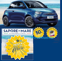 Concorso Sapore di Mare : vinci 2.000 buoni spesa, 100 Smartbox e Fiat 500 Ocean Green