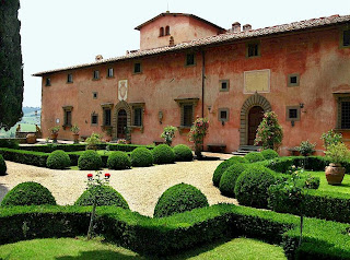 Tuscan villa formal gardens