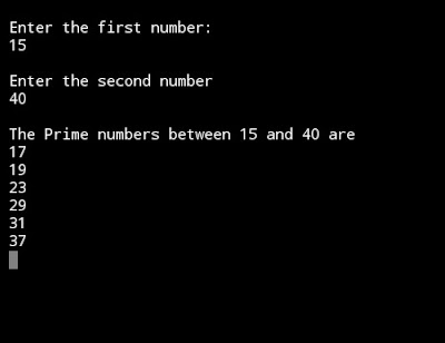 C program to find the prime numbers between intervals - My CS Tutorial