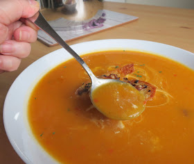 Spiced Butternut Squash Soup with Honey & Cheddar Croutons