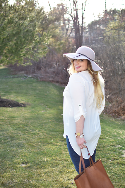 old navy flare denim bp from nordstrom hat lush tunic white madewell transport tote dolce vita booties in brown kendra scott elle earrings seventies look bell bottoms flare jeans spring trend bourbon and boweties alex and ani bracelets